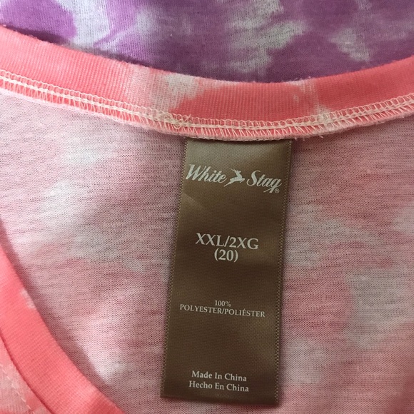 White Stag PINK/PURPLE Tie Dye top with Zebras SIZE XXL (20) - Picture 5 of 5